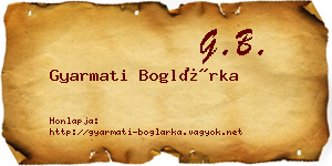 Gyarmati Boglárka névjegykártya
